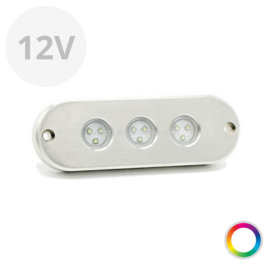 Apache J-LED Classic Series - Triple - RVS 316L onderwater LED verlichting - Super RGB - IP68