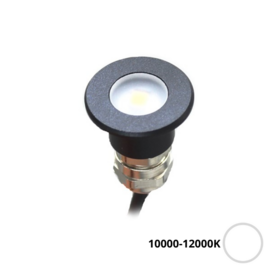 Apache J-LED - Trap en deck inbouw LED spot - 24V - Black Aluminium - Koel Wit 10000-12000K - Ø 16 mm - IP67