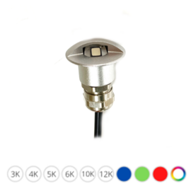 Apache J-LED - Half bedekte trap en deck LED spot - 12V - Silver Aluminium - Ø 16 mm - IP67