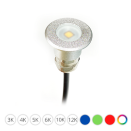 Apache J-LED - Trap en deck inbouw LED spot - 12V - Silver Aluminium - Ø 16 mm - IP67