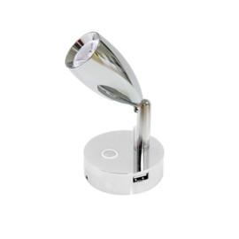 Apache J-LED - Interior series - No.04 - LED leeslamp - Touch aan/uit & dimbaar - met USB lader - warm wit - 10-30 VDC