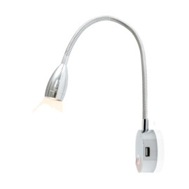 Apache J-LED - Interior series - No.08 - LED leeslamp - Touch aan/uit & dimbaar - met USB lader - warm wit - 10-30 VDC