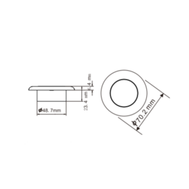 Apache J-LED - Ceiling series -  PC + RVS -  Inbouwspot - Warm wit - 1,2W - 12V DC  IP66