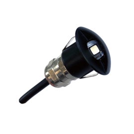 Apache J-LED -Half bedekte trap en deck LED spot - 12V - Black Aluminium - Ø 16 mm - IP67 - met bevestigingsclip