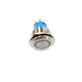 Apache Electric - RVS drukknop IP67 - NO/NC - 22mm - Moment - puls - LED: RGB - 25cm kabel - Schakelvermogen 5A - 12/24VDC