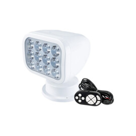 LED Zoeklicht met Bekabelde afstandsbediening - 400 m straal - Warm Wit 2700K - witte behuizing - 10-30V - IP65