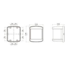 Heklicht - Vierkant Navigatielicht Regular - 12V 1W - IP67 - zicht 2NM - wit - 78.9x66.5x58.8 mm