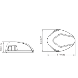 Stuurboordlicht - Horizontale Dekmontage Navigatielicht 04 - 12VDC - IP66 - zicht 2NM - groen - 60x77x30 mm