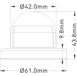 Bakboordlicht - Horizontale Dekmontage Navigatielicht 03 - 12VDC - IP66 - zicht 1NM - rood - 42x34/61x43,8 mm