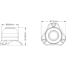LED Rondomlicht - 01 series - 10-30VDC - 3W - IP67 - zicht 2NM - Rood licht - 87,5 x 87,5 x 64 mm