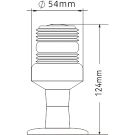 LED Rondomschijnend Paallicht - zwart - 03 Series - Vaste Montage - 12VDC - IP65 - Daglichtwit 4000-4500K - Hoogte 124 mm