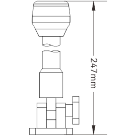 LED Rondomschijnend Paallicht - 04 Series - Verstelbare montage - 12VDC - IP65 - Daglichtwit 4000-4500K - Hoogte 247 mm