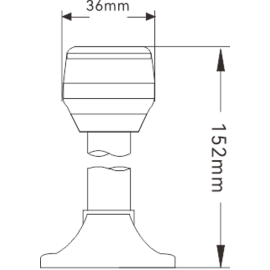 LED Rondomschijnend Paallicht – 04 Series – Vaste Montage – 12VDC – IP65 – Daglichtwit 4000–4500K – Hoogte 152 mm