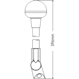 LED Rondomschijnend Paallicht – 02 Series – Verstelbare montage – 12VDC – IP65 – Daglichtwit 4000–4500K – Hoogte 396 mm
