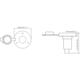Montagevoet voor Plug-in Mastlampen - 01S - recht - RVS + PC - 53 x 53 x 66,4 mm - duurzaam en slijtvast