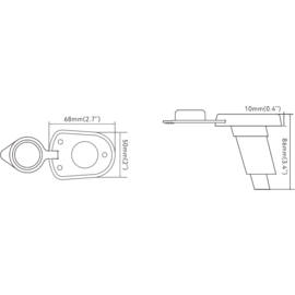 Mounting Base for Plug-in Mount Pole Lights - 02 Series - angled - PC - 68 x 50 x 86 mm