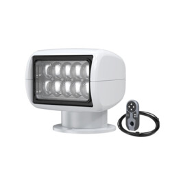 LED Zoeklicht met Draadloze Afstandsbediening - 800 m straal - Warm 3000K - 10-30V - witte behuizing - IP65