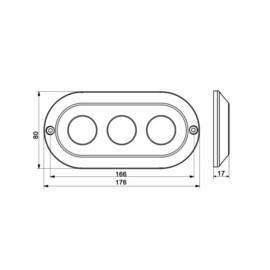 Apache PROLED Ultra Series - Triple - RVS 316L - onderwater LED Light - Ultra White - IP68