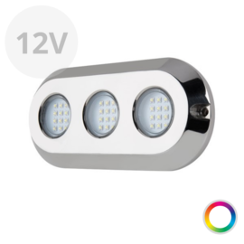 Apache PROLED TRIPLE AP-180-SRGB - Unterwasser-LED-Licht - Super RGB - 12V - Edelstahl 316L - IP68