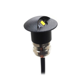 Apache PROLED - half covered Step LED Light - 12VDC - Black Aluminium - Ø 16 mm  - IP67