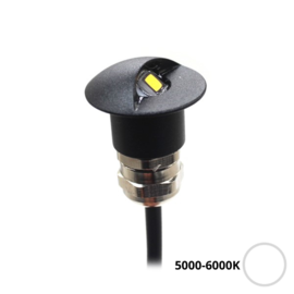 Apache PROLED - Half bedekte trap en deck LED inbouw spot - 12V - Black Aluminium - Wit 5000-6000K - Ø 16 mm - IP67