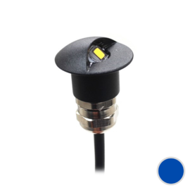 Apache PROLED - halb abgedeckte Step LED Light 12V - Schwarzes Aluminium - Midnight Blue - Durchmesser 16 mm - IP67