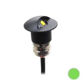 Apache PROLED - half covered Step LED Light - 12VDC - Black Aluminium - Sea Green- Diameter 16 mm  - IP67