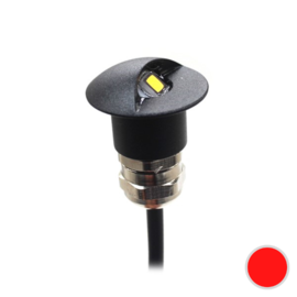 Apache PROLED - half covered Step LED Light - 12VDC - Black Aluminium - Granade Red - Diameter 16 mm  - IP67