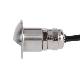 Apache PROLED - half covered Step LED Light - 12VDC - Stainless steel - Diameter 16 mm  - IP67