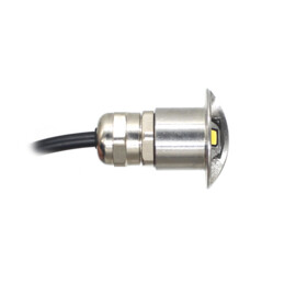 Apache PROLED - half covered Step LED Light - 12VDC - Stainless steel - Diameter 16 mm  - IP67