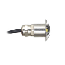 Apache PROLED - half covered Step LED Light - 12VDC - Stainless steel - White 5000-6000K - Ø 16 mm  - IP67