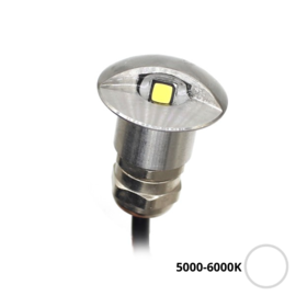 Apache PROLED - half covered Step LED Light - 12VDC - Stainless steel - White 5000-6000K - Ø 16 mm  - IP67