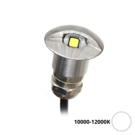 Apache PROLED - Half bedekte trap en deck LED inbouw spot - 12V - RVS - Koud wit 10000-12000K - Ø 16 mm - IP67