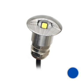 Apache PROLED - half covered Step LED Light - 12VDC - Stainless steel - Midnight Blue - Diameter 16 mm  - IP67