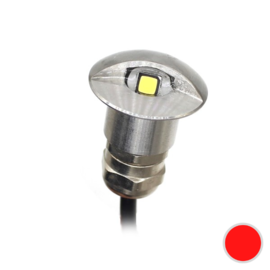 Apache PROLED - halb abgedeckte Step LED-Leuchte - 12VDC - Rostfreier Stahl - Granade Red - Durchmesser 16 mm - IP67