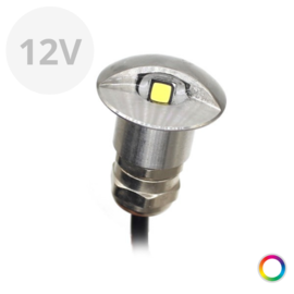 Apache PROLED - Half bedekte stap, trap en deck LED inbouw spot - 12V - RVS - Super RGB - Ø 16 mm - IP67