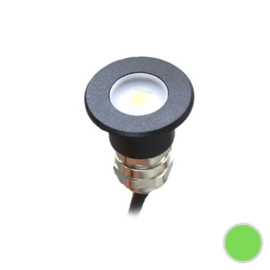 Apache PROLED - Flat Surface Step LED Light - 12VDC - Black Aluminium - Sea Green - Diameter 16 mm  - IP67