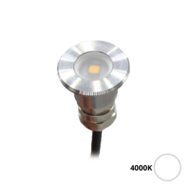 Apache PROLED - Flat Surface Step LED-Leuchte - 12VDC - Nicht polierter Edelstahl - Warmweiß 4000K - Durchmesser 16 mm - IP67