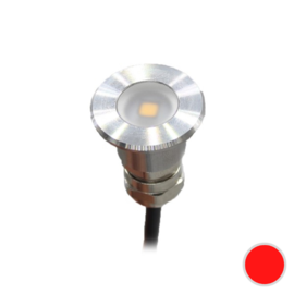 Apache PROLED - Flat Surface Step LED-Leuchte - 12VDC - Nicht polierter Edelstahl - Granade Red - Durchmesser 16 mm - IP67