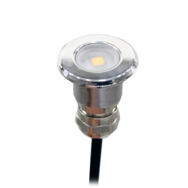 Apache PROLED - Flat Surface Step LED Light - 12VDC - Polished stainless steel - Diameter 16 mm  - IP67