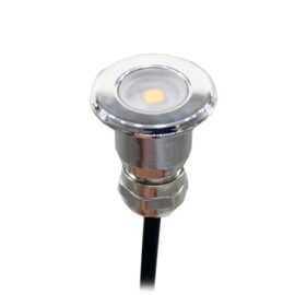 Apache PROLED - Flat Surface Step LED-Leuchte - 12VDC - Polierter Edelstahl - Warmweiß 4000K - Durchmesser 16 mm - IP67