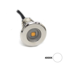 Apache PROLED - Trap en deck inbouw LED spot - 12V - Gepolijst RVS - Warm wit 4000K - Ø 16 mm - IP67