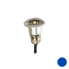 Apache PROLED - half covered Step LED Light - 12VDC - Silver Aluminium - Midnight Blue - Diameter 16 mm  - IP67