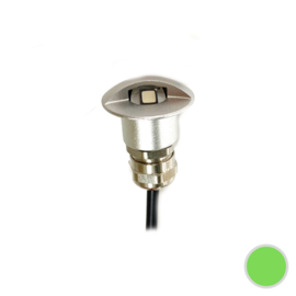 Apache PROLED - half covered Step LED Light - 12VDC - Silver Aluminium - Sea Green- Diameter 16 mm  - IP67