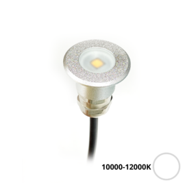 Apache PROLED - Flat Surface Step LED Light - 12VDC - Silver Aluminium - Cool White 10000-12000K - Ø 16 mm  - IP67