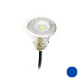 Apache PROLED - Flat Surface Step LED Light - 12VDC - Silver Aluminium - Midnight Blue - Diameter 16 mm  - IP67