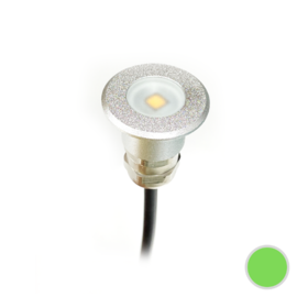 Apache PROLED - Flat Surface Step LED Light - 12VDC - Silver Aluminium - Sea Green - Diameter 16 mm  - IP67