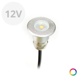 Apache PROLED - Trap en deck inbouw LED spot - 12V - Silver Aluminium - Super RGB - Ø 16 mm - IP67