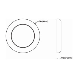 Apache PROLED - Dimbare LED plafonnière/plafond verlichting - Ultra RGBW - 12V - RVS 316L - IP65