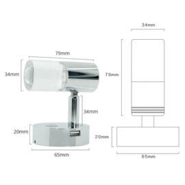 Apache PROLED - Interior series - No.07 - LED reading lamp - Touch on/off & dimmable - with USB charger - warm white - 10-30 VDC